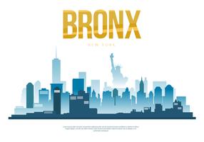 Bronx City Skyline Silhouette Ilustração vetorial vetor