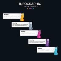 Diagrama de infográficos de 5 opções, etapas ou processos de conceito de negócios de web design de relatório anual vetor