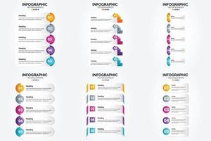 conjunto de design plano de infográficos de ilustração vetorial para folheto publicitário e revista vetor