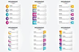 conjunto de design plano de infográficos de ilustração vetorial para folheto publicitário e revista vetor