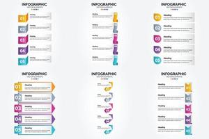 conjunto de design plano de infográficos de ilustração vetorial para folheto publicitário e revista vetor