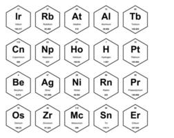 20 tabela periódica do design do pacote de ícones de elementos vetor