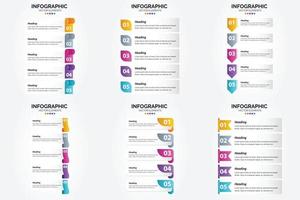 conjunto de design plano de infográficos de ilustração vetorial para folheto publicitário e revista vetor