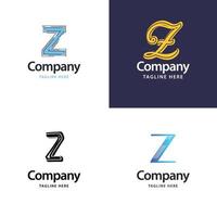 letra z design de pacote de logotipo grande design criativo de logotipos modernos para o seu negócio vetor