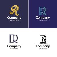 letra r design de pacote de logotipo grande design criativo de logotipos modernos para o seu negócio vetor