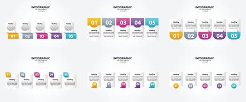 conjunto de design plano de infográficos de ilustração vetorial para folheto publicitário e revista vetor