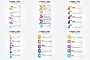 conjunto de design plano de infográficos de ilustração vetorial para folheto publicitário e revista vetor