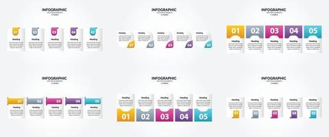 conjunto de design plano de infográficos de ilustração vetorial para folheto publicitário e revista vetor