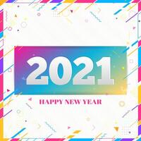 cartão de design criativo feliz ano novo 2021 em fundo moderno vetor