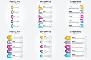 conjunto de design plano de infográficos de ilustração vetorial para folheto publicitário e revista vetor