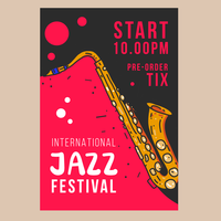 Cartaz do festival de jazz vetor