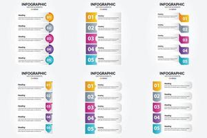 conjunto de design plano de infográficos de ilustração vetorial para folheto publicitário e revista vetor