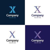 letra x design de pacote de logotipo grande design criativo de logotipos modernos para o seu negócio vetor