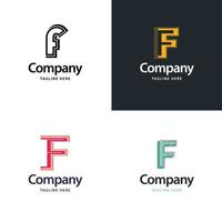 letra f design de pacote de logotipo grande design criativo de logotipos modernos para o seu negócio vetor