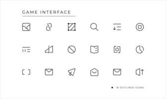 ícone da interface do jogo com estilo delineado vetor