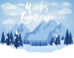 vetor de design plano paisagem de inverno