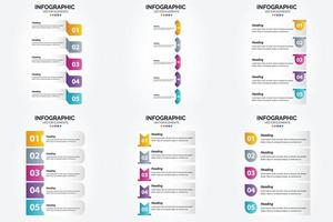 conjunto de design plano de infográficos de ilustração vetorial para folheto publicitário e revista vetor