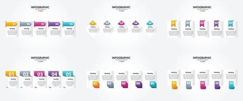 conjunto de design plano de infográficos de ilustração vetorial para folheto publicitário e revista vetor