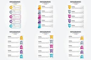 conjunto de design plano de infográficos de ilustração vetorial para folheto publicitário e revista vetor