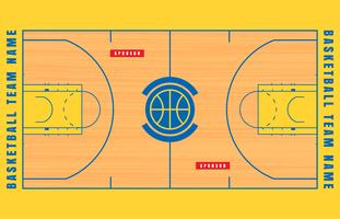 Ilustração do plano de andar do tribunal de basquete vetor