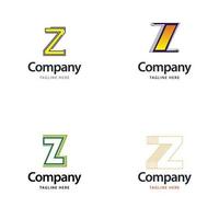 letra z design de pacote de logotipo grande design criativo de logotipos modernos para o seu negócio vetor