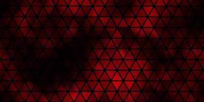 layout de vetor vermelho escuro com linhas, triângulos.