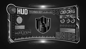 fundo de tela de tecnologia hud moderna com cadeado vetor