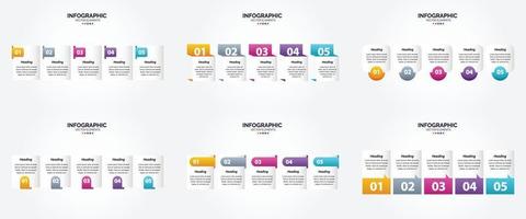 conjunto de design plano de infográficos de ilustração vetorial para folheto publicitário e revista vetor