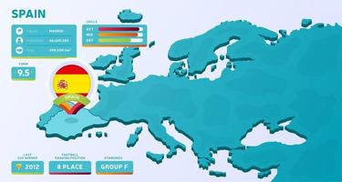 mapa isométrico da europa com o país em destaque vetor