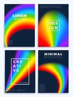 conjunto de pôsteres de ondas gradientes de arco-íris vetor