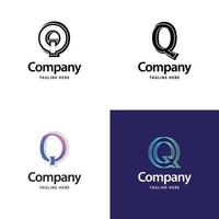 letra q design de pacote de logotipo grande design criativo de logotipos modernos para o seu negócio vetor