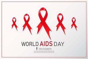 fita vermelha da consciência do hiv. conceito do dia mundial da aids. ilustração vetorial moderna vetor