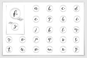 mão desenhada alfabeto escrito com caneta pincel. vetor