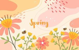 fundo floral de primavera pastel vetor