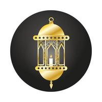 decoração kareem de lâmpada dourada ramadan vetor