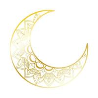 decoração lua dourada ramadan kareem vetor