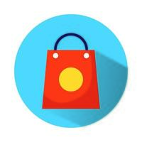 ícone isolado de alça de sacola de compras vetor