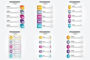 conjunto de design plano de infográficos de ilustração vetorial para folheto publicitário e revista vetor