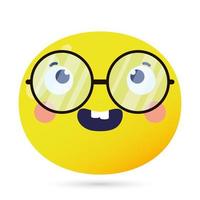cara de emoji nerd personagem engraçado vetor