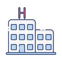 ícone de estilo simples de edifício de hospital vetor