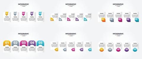 conjunto de design plano de infográficos de ilustração vetorial para folheto publicitário e revista vetor