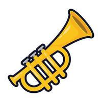ícone de estilo simples de instrumento musical trompete vetor