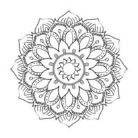 mandala floral diwali decoração desenhada ilustração vetorial ícone monocromático vetor