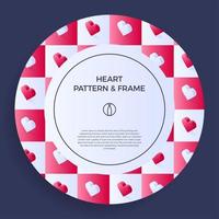 borda de cartaz, banner ou quadro de cartão com coração isométrico de amor vetor