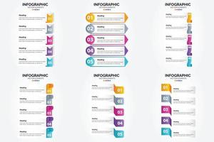 conjunto de design plano de infográficos de ilustração vetorial para folheto publicitário e revista vetor