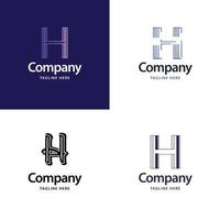 letra h design de pacote de logotipo grande design criativo de logotipos modernos para o seu negócio vetor