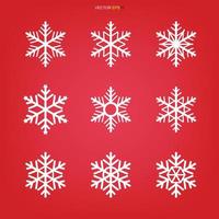 conjunto de ícones de floco de neve. sinal de floco de neve e símbolo para o modelo de Natal. estrela abstrata. vetor.