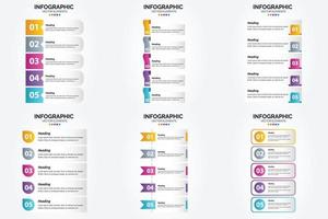 conjunto de design plano de infográficos de ilustração vetorial para folheto publicitário e revista vetor