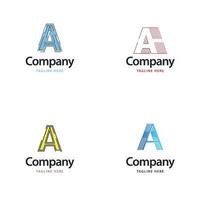 letra um design de pacote de logotipo grande design de logotipos modernos criativos para o seu negócio vetor