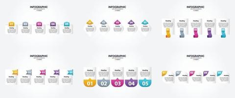 conjunto de design plano de infográficos de ilustração vetorial para folheto publicitário e revista vetor